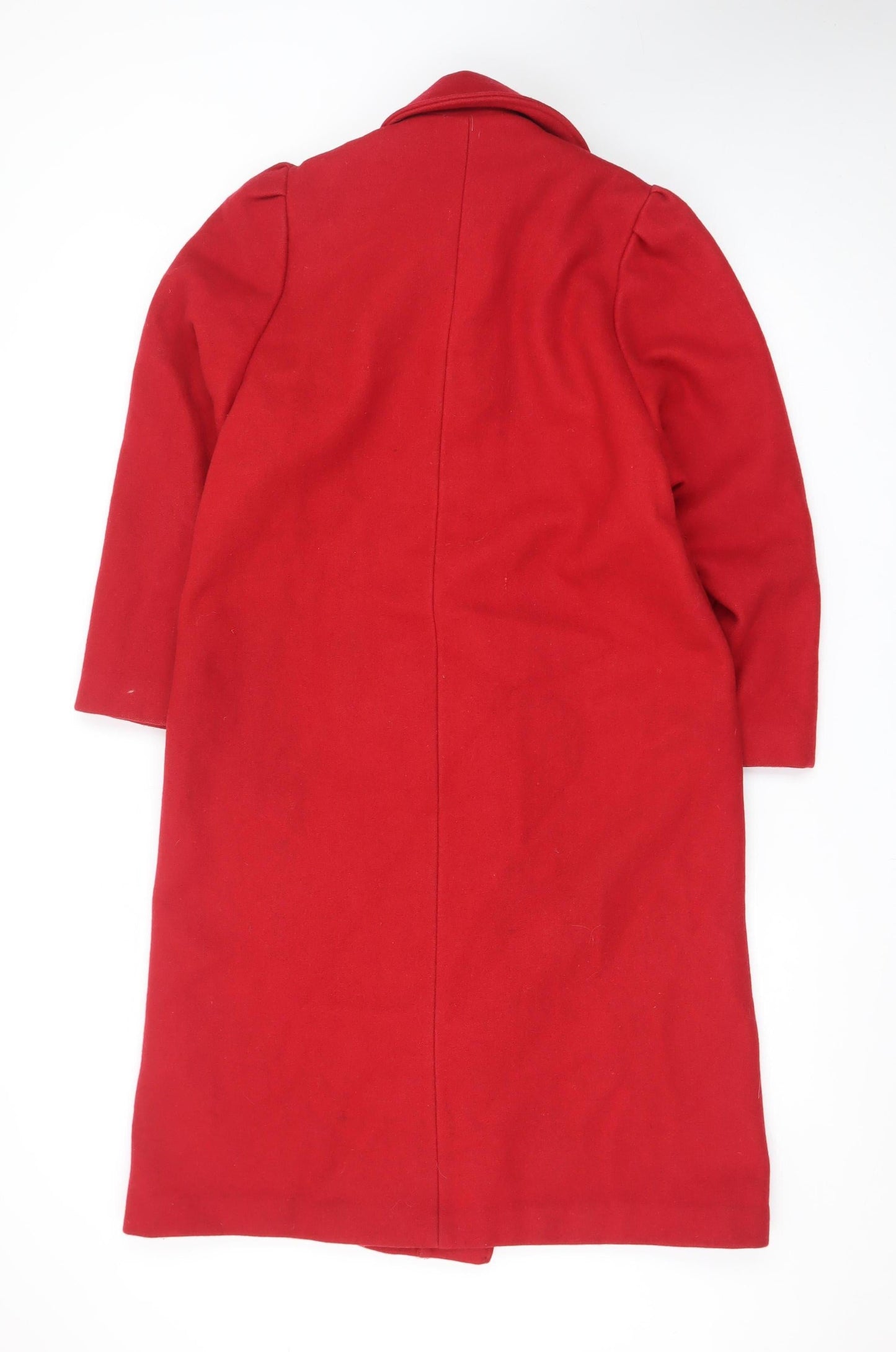 Sears Women's Red Wool Long Overcoat Size 6 Classic Vintage