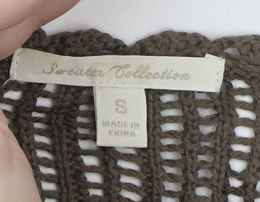 Sweater Collection Women's Brown Crochet Cardigan Size S