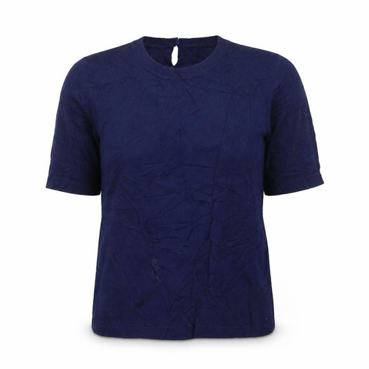 Zara Women Blue Knit Short Sleeve Pullover Jumper Size 12