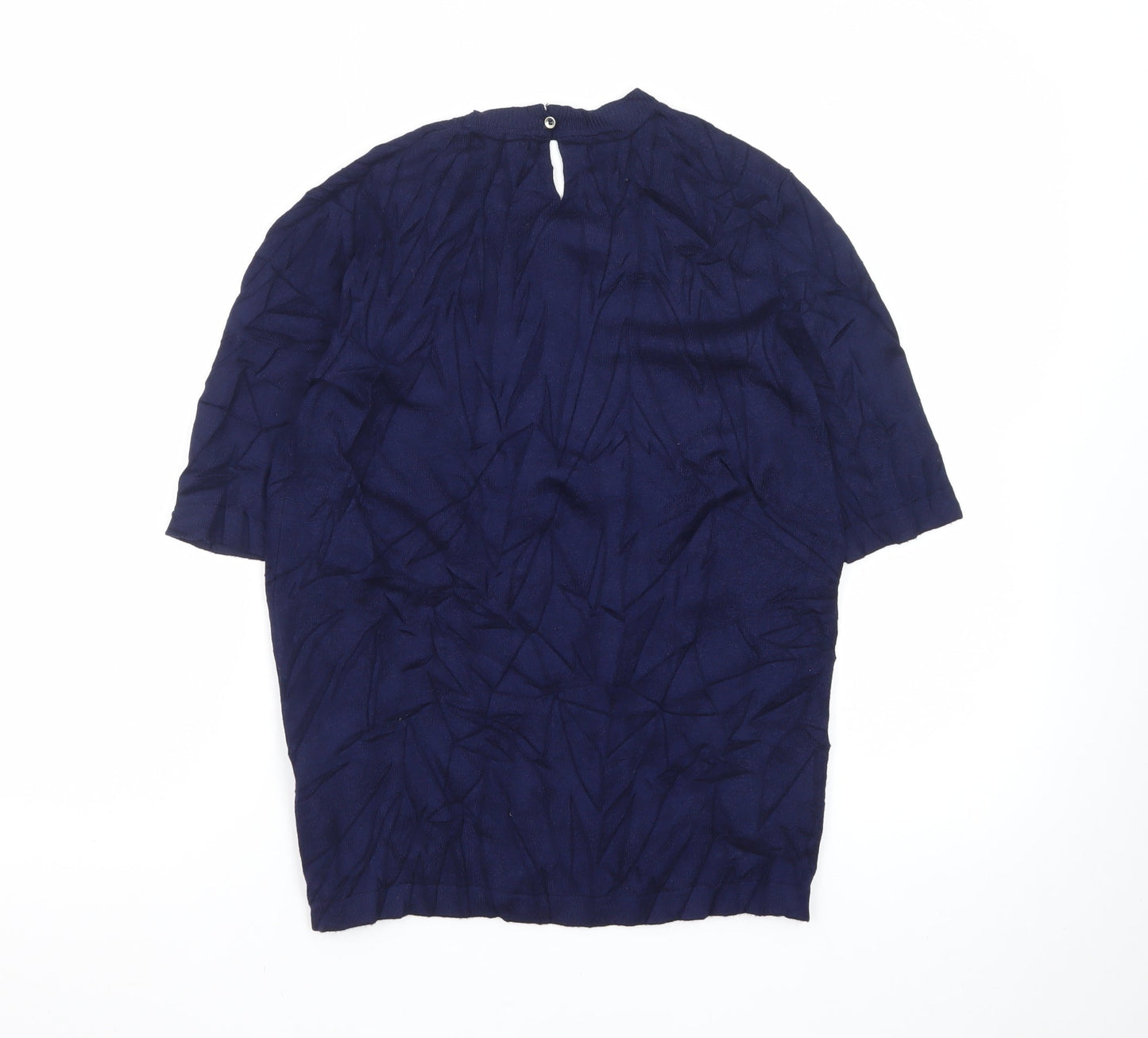 Zara Women Blue Knit Short Sleeve Pullover Jumper Size 12