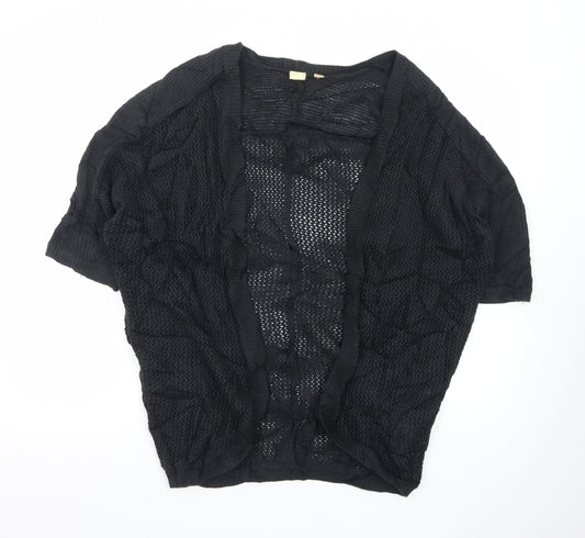 GAP Women’s Black Open Knit Short Sleeve Cardigan Size S