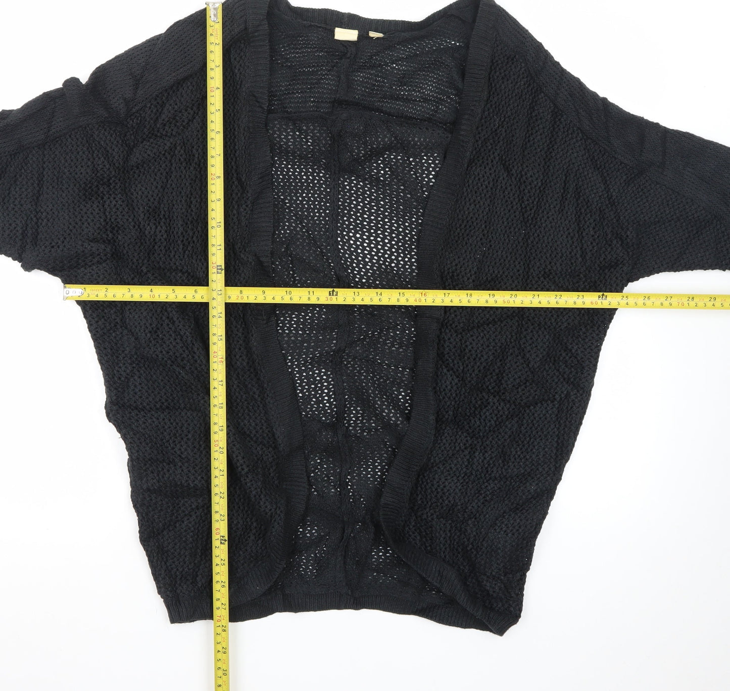 GAP Women’s Black Open Knit Short Sleeve Cardigan Size S