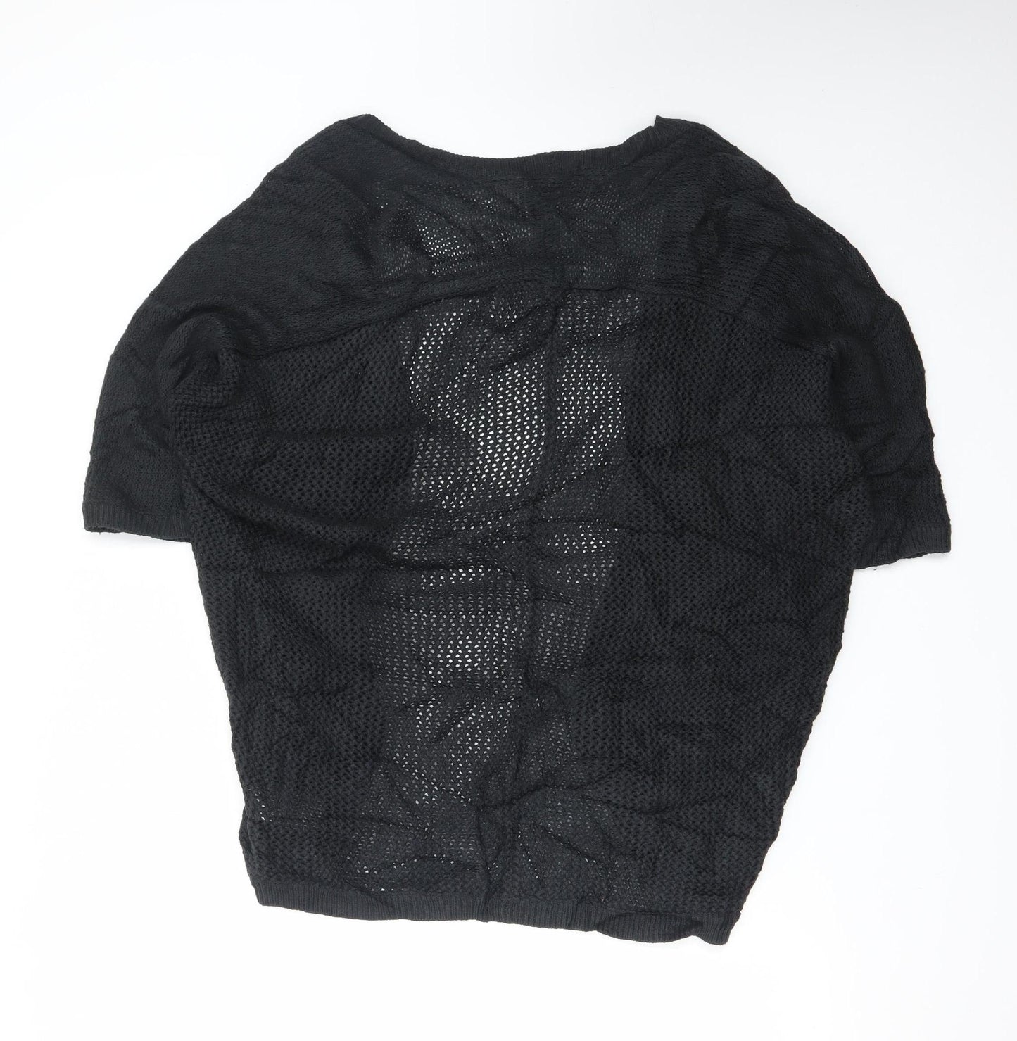 GAP Women’s Black Open Knit Short Sleeve Cardigan Size S