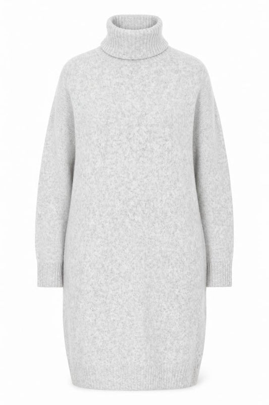 H&M Women Grey Wool Blend Roll Neck Jumper Dress Size XL