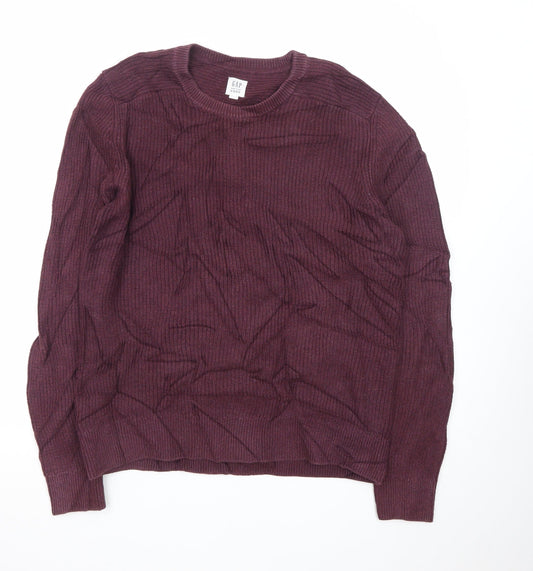 GAP Men’s Purple Cotton Crew Neck Jumper Size S