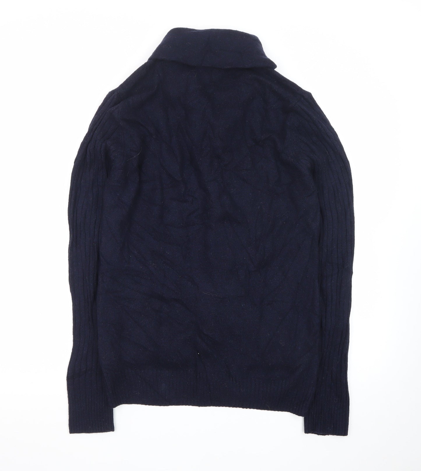 Marks and Spencer Blue Harbour Men's Blue Wool Cable-Knit Cardigan S