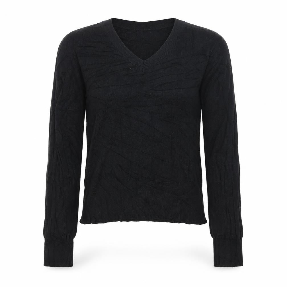 Marks & Spencer Women’s Black Linen Blend V-Neck Jumper Size S