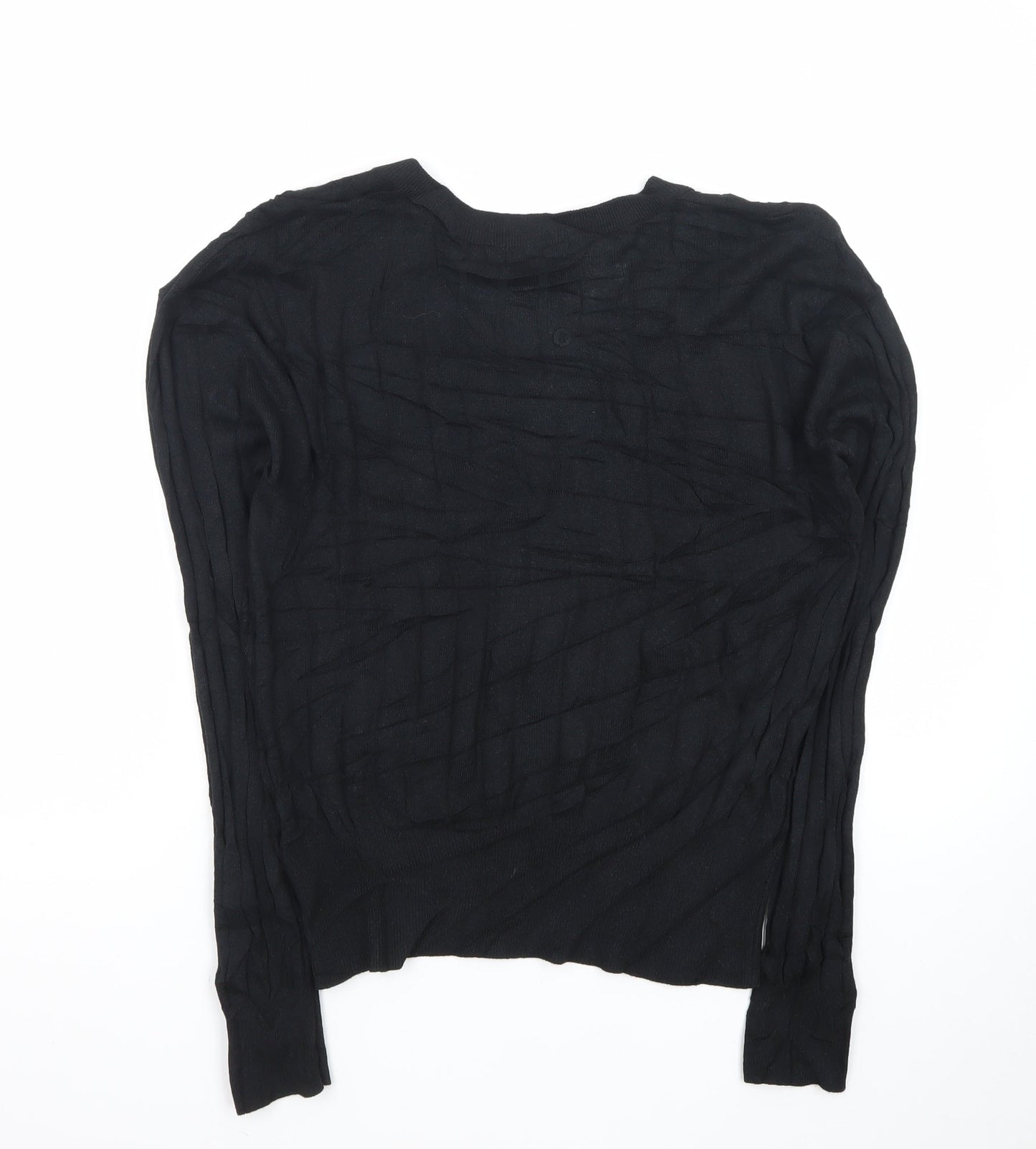 Marks and Spencer Women’s Black Linen Blend V-Neck Jumper Size S