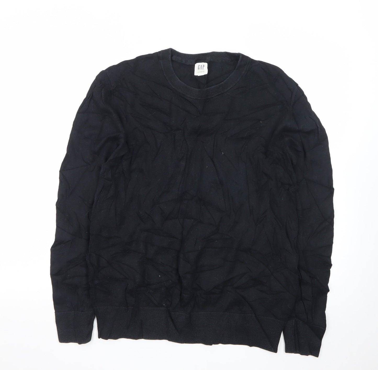 GAP Men's Black Cotton Crew Neck Pullover Jumper Size S