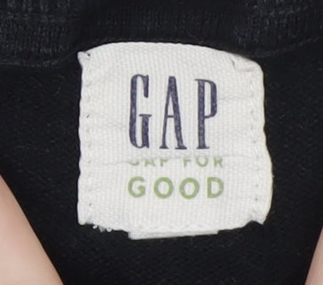 GAP Men's Black Cotton Crew Neck Pullover Jumper Size S