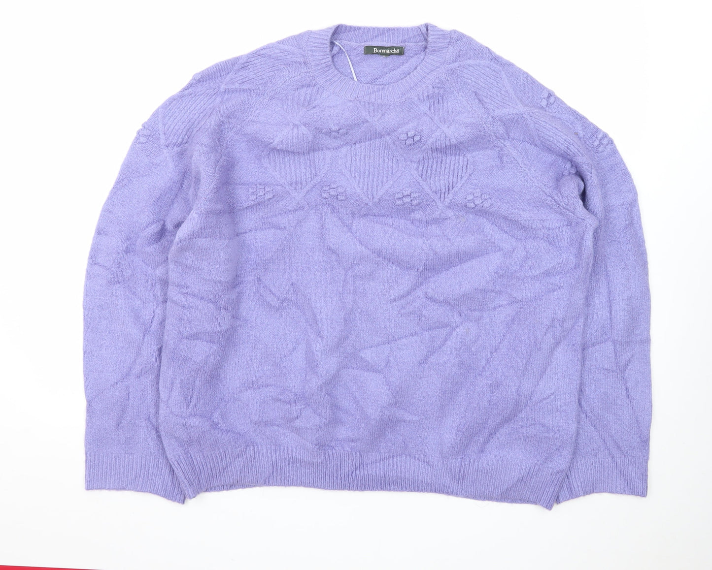 Bonmarche Women’s Purple Cable-Knit Pullover Jumper Size 22