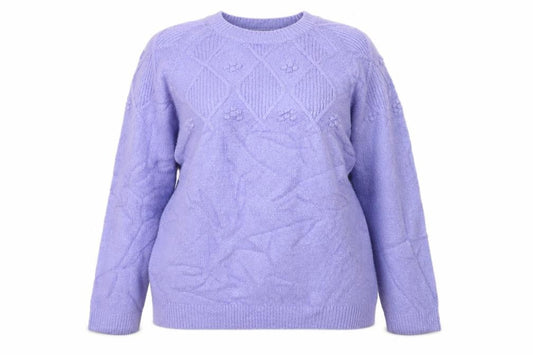 Bonmarché Women’s Purple Cable-Knit Pullover Jumper Size 22