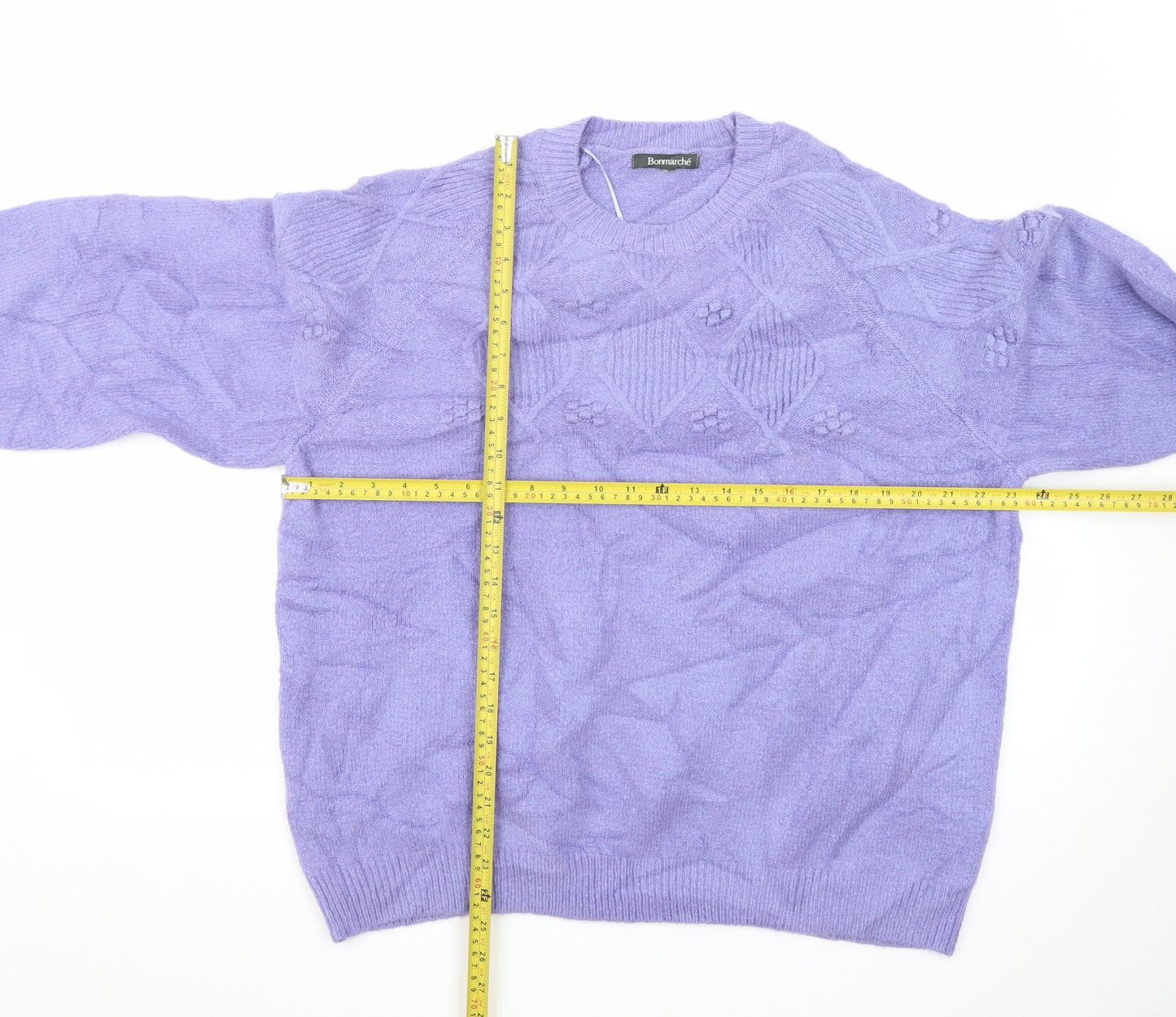 Bonmarche Women’s Purple Cable-Knit Pullover Jumper Size 22
