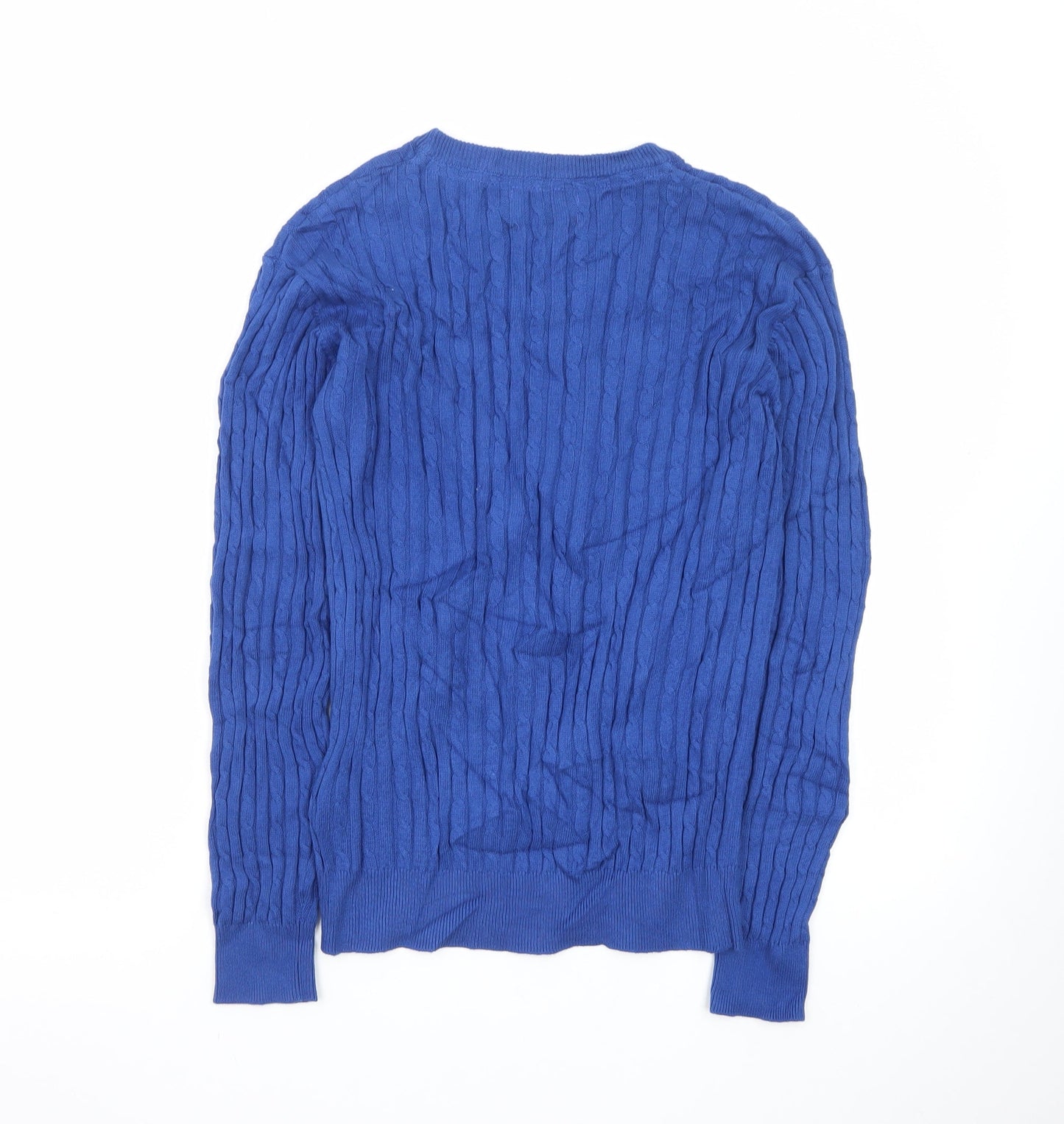 Farah Jeans Boys Blue Cable-Knit Crew Neck Pullover Jumper 14-15 Years