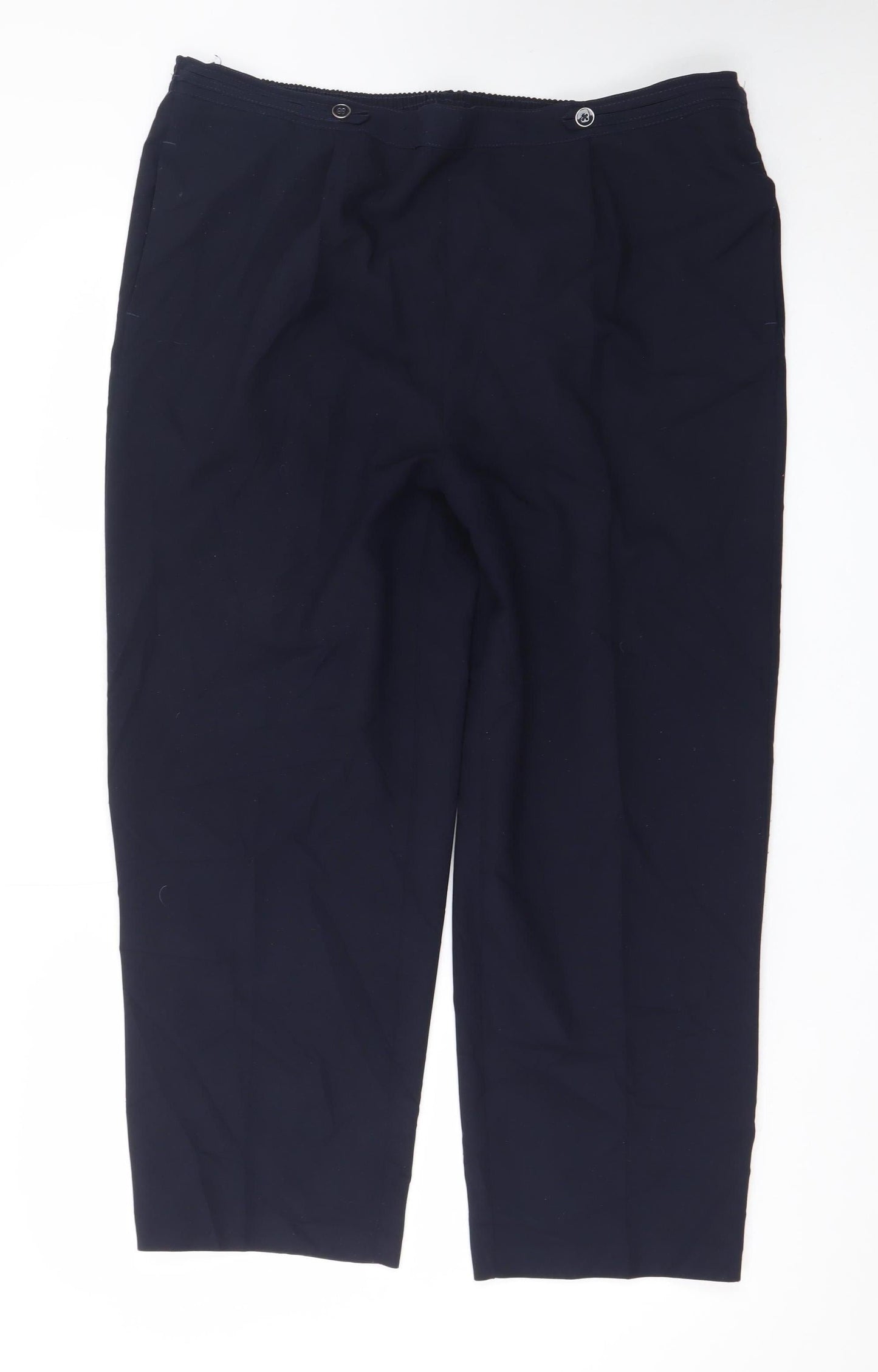 Bm Collection Women's Black Size 18 Elastic Waist Stretch Trousers
