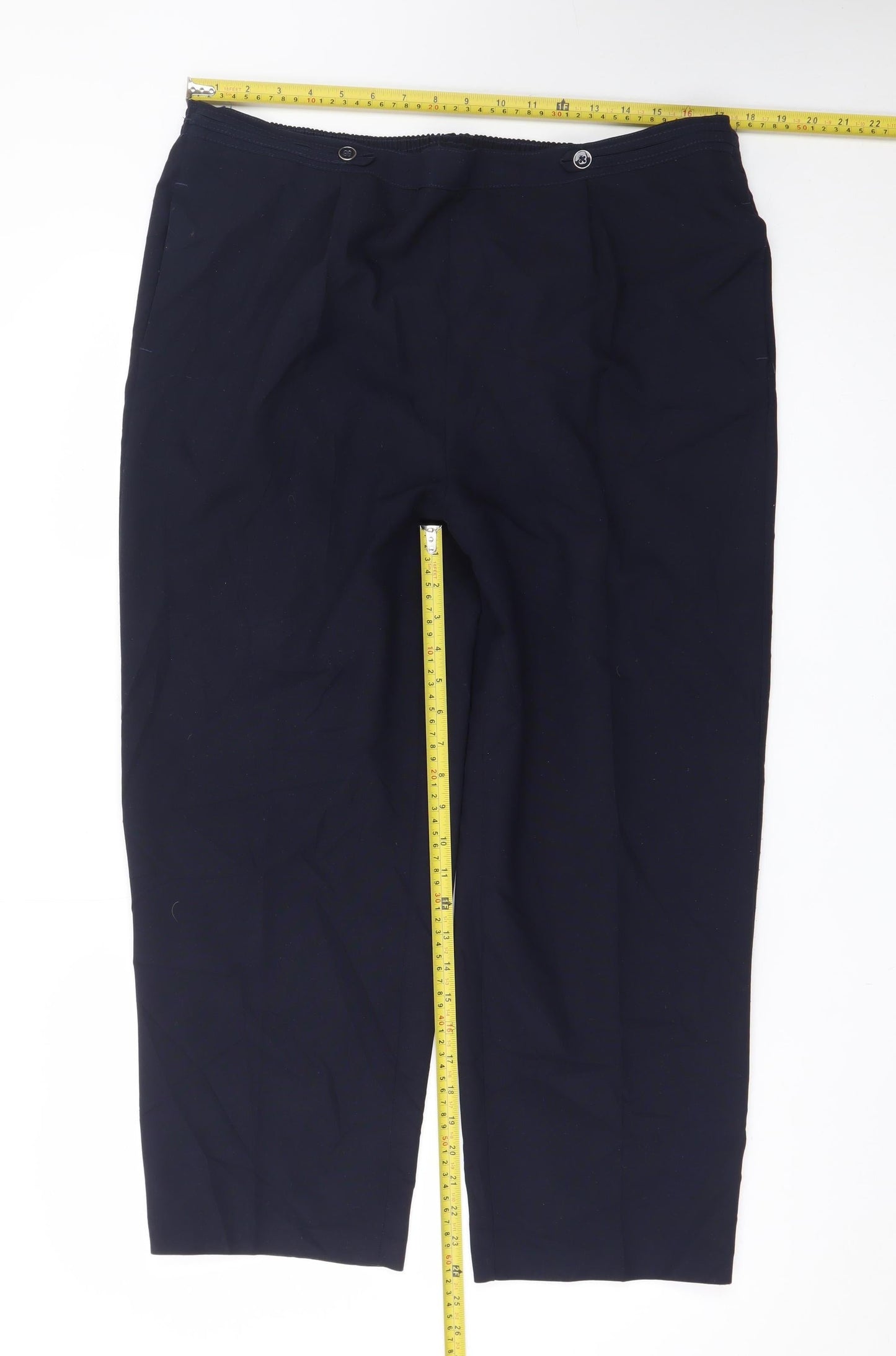Bm Collection Women's Black Size 18 Elastic Waist Stretch Trousers