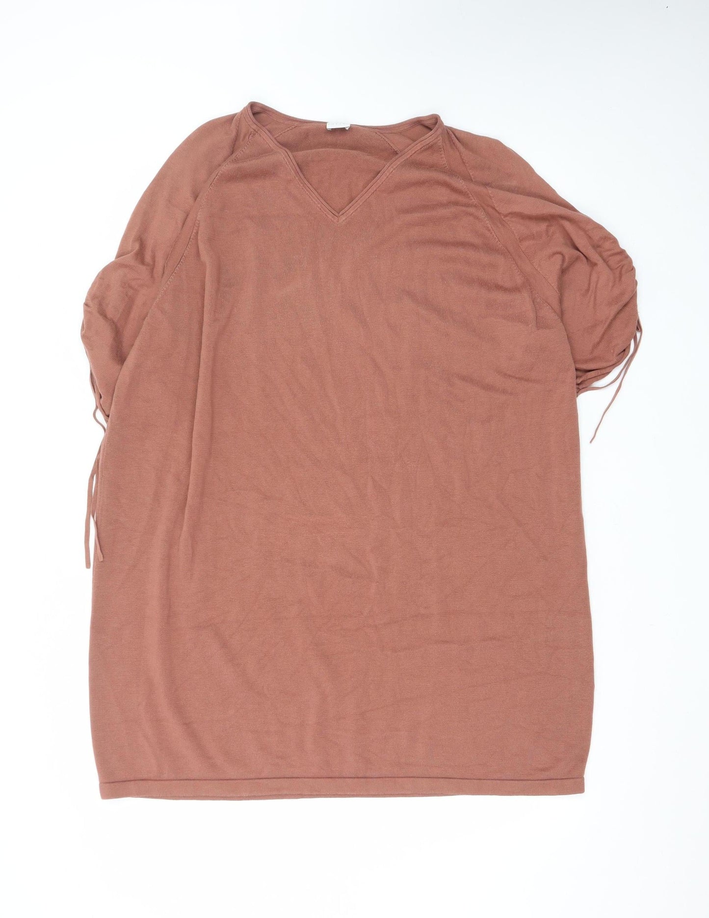 Poetry Women’s Brown Cotton V-Neck Shift Dress Size 18