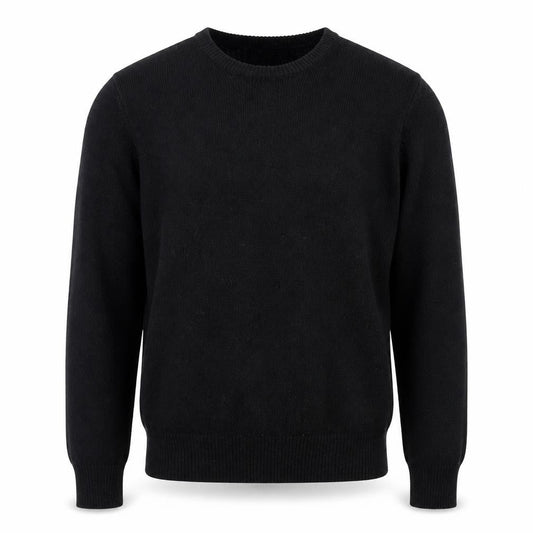 The House of Bruar Mens Black XS Lambswool Crew Neck Jumper