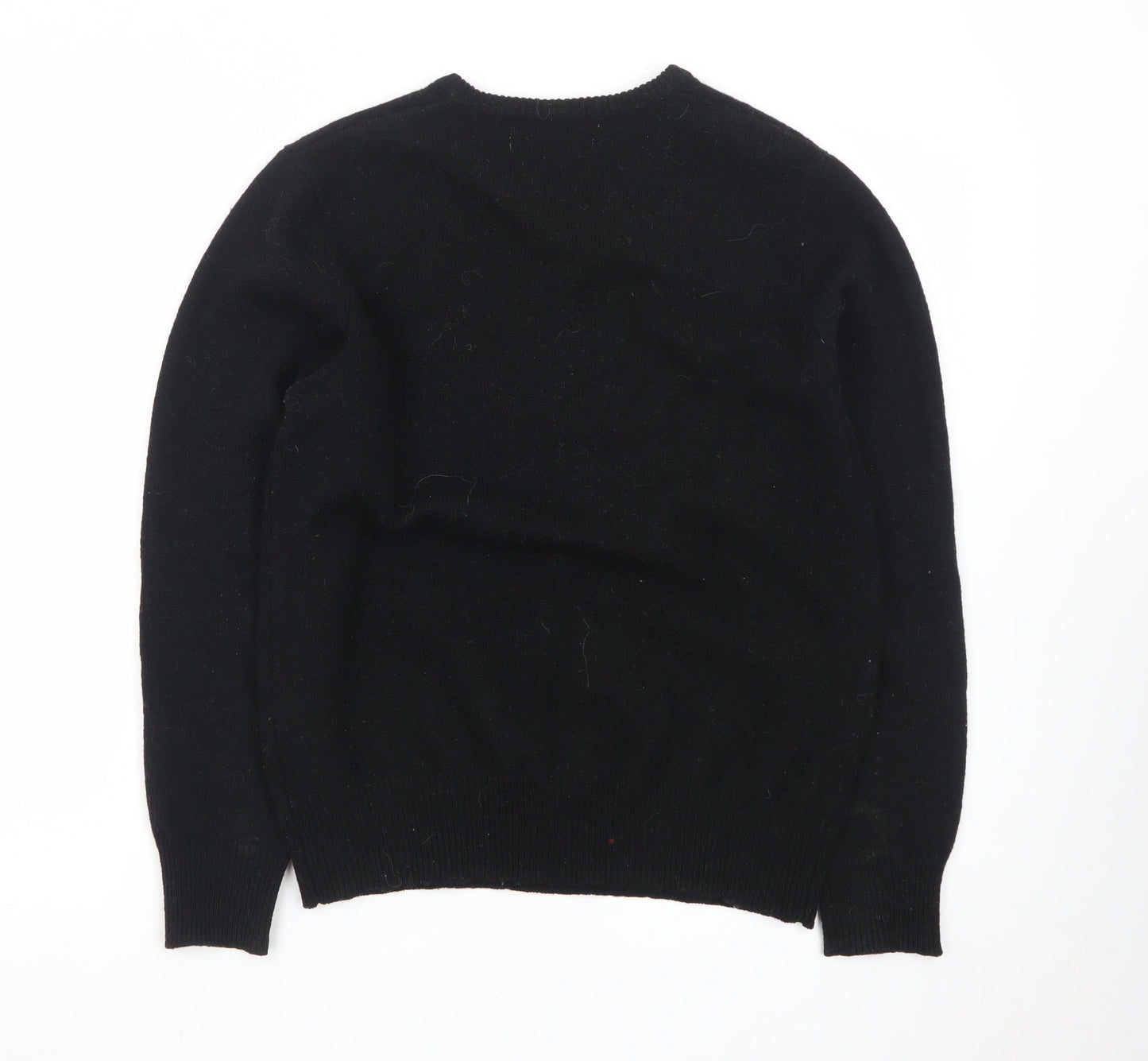The House of Bruar Mens Black XS Lambswool Crew Neck Jumper