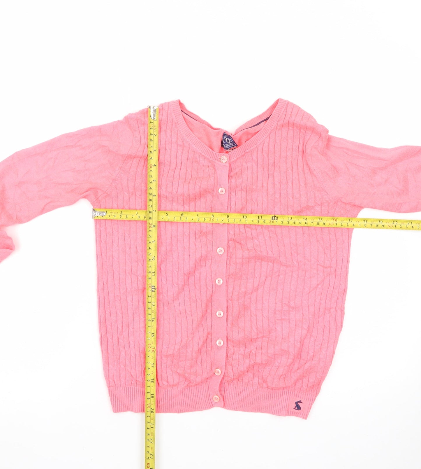 Joules Women Pink Cardigan Knit Long Sleeve UK 8 XS Button Front