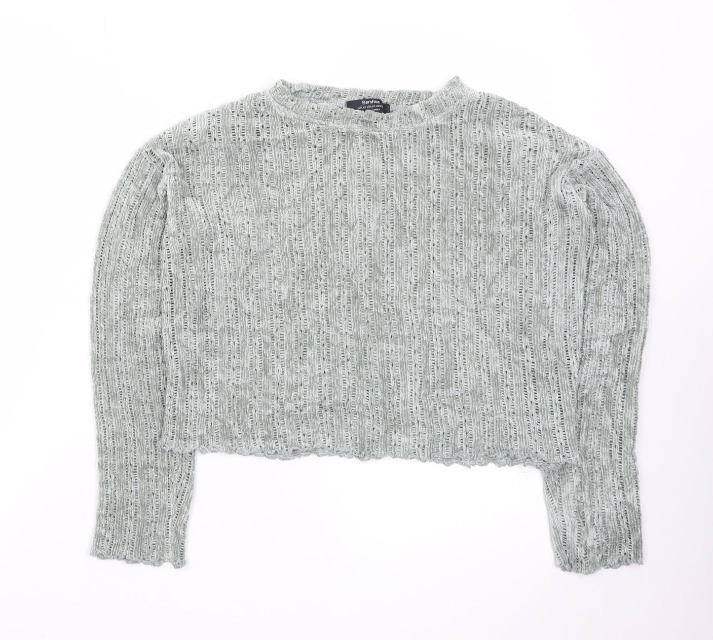 Bershka Womens Grey Knit Pullover Jumper Size XS