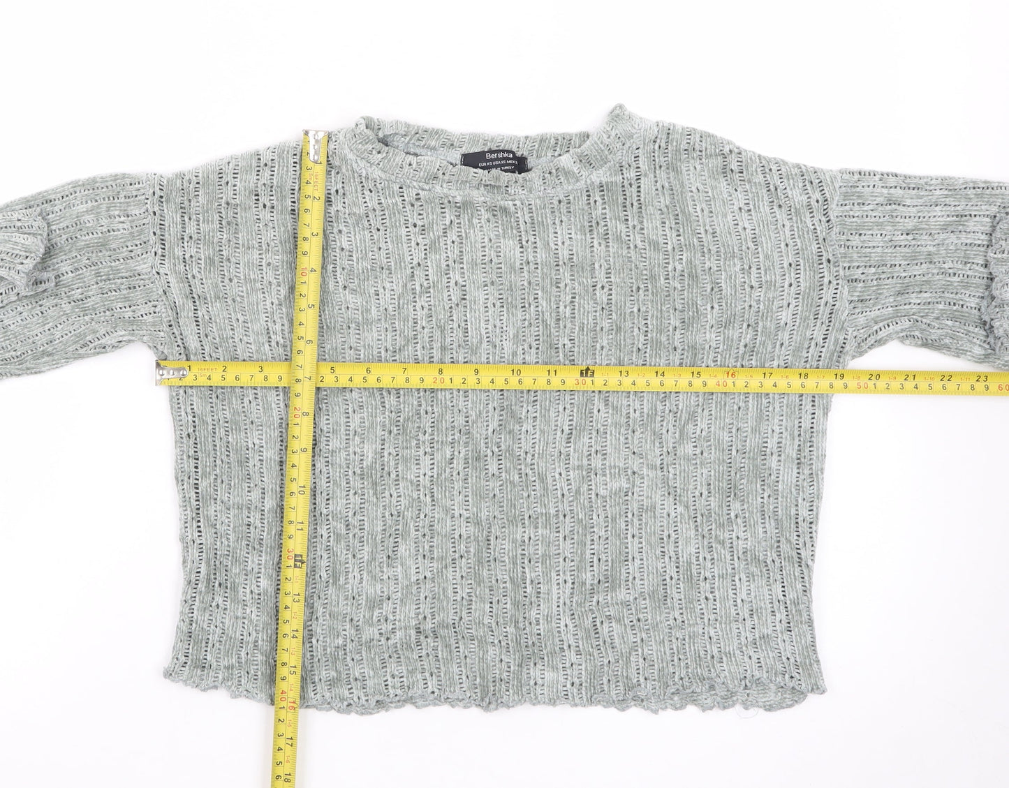 Bershka Womens Grey Knit Pullover Jumper Size XS