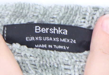 Bershka Womens Grey Knit Pullover Jumper Size XS