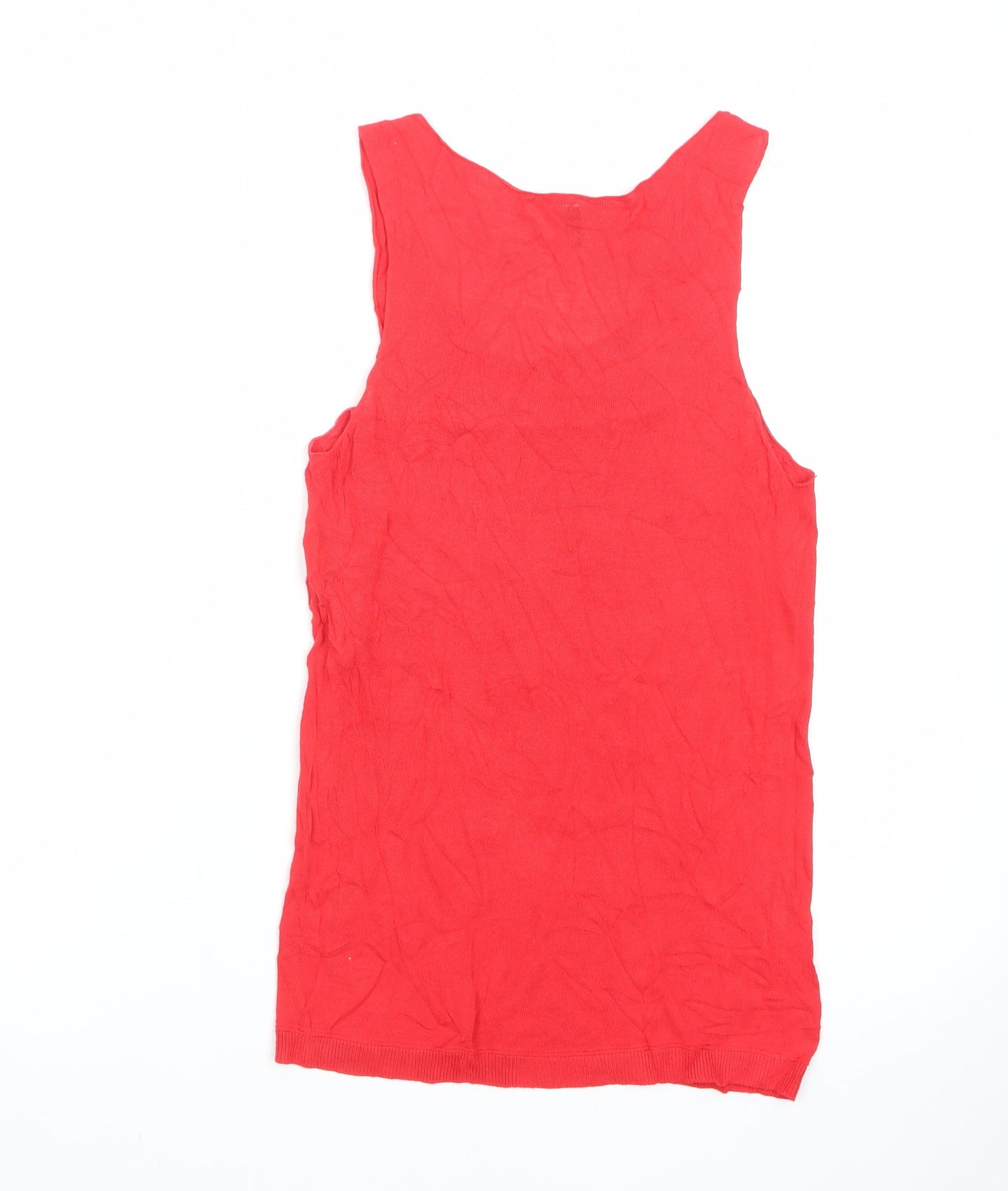 Benetton Women's Red XS Slip Dress Sleeveless Knit Cotton