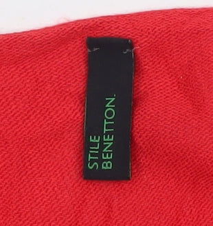 Benetton Women's Red XS Slip Dress Sleeveless Knit Cotton