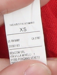 Benetton Women's Red XS Slip Dress Sleeveless Knit Cotton
