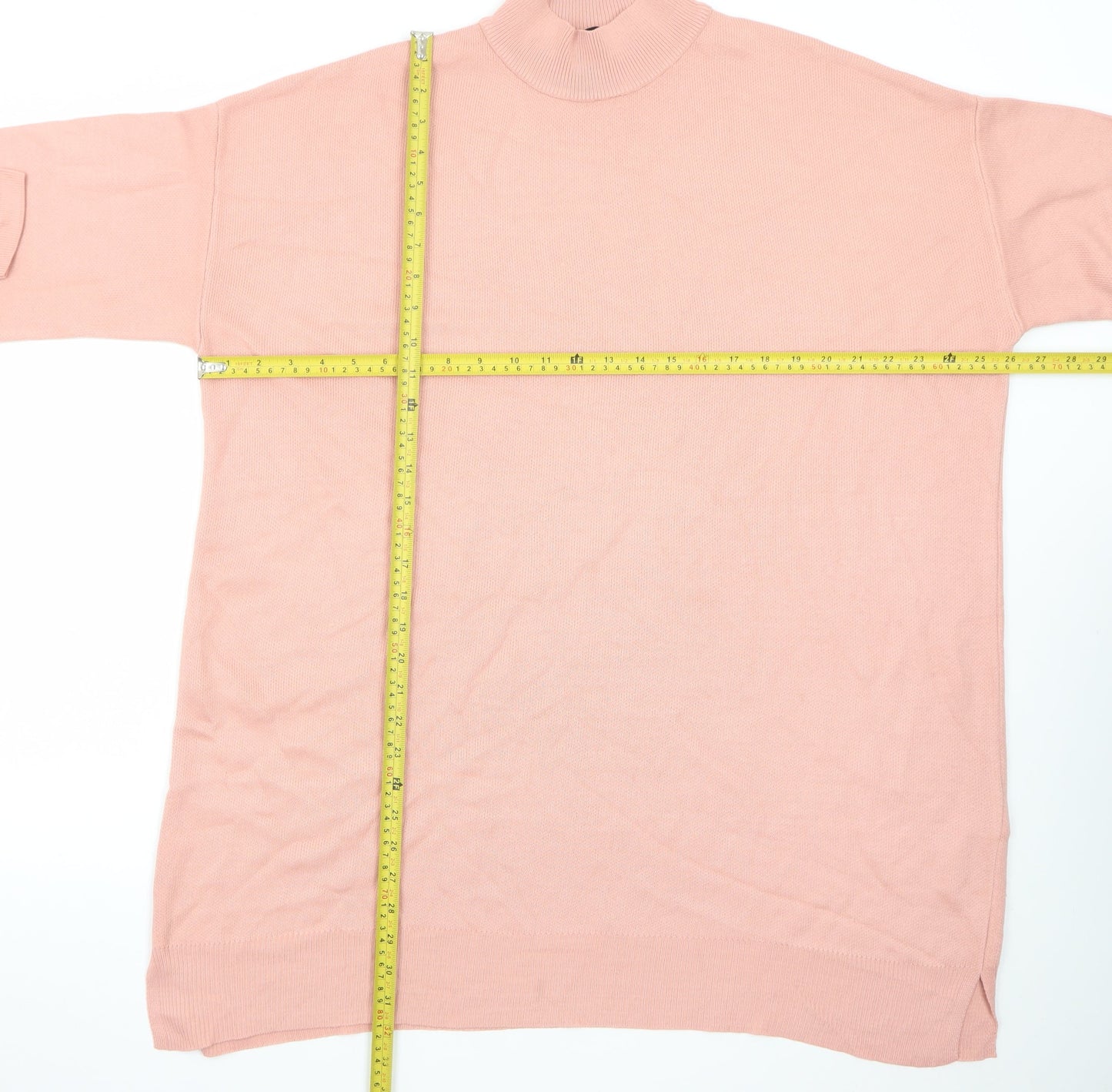 LCWModest Women's Pink Mock Neck Long Sleeve Tunic Jumper Size L
