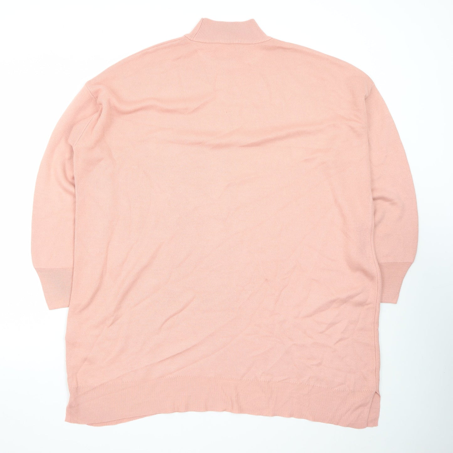 LCWModest Women's Pink Mock Neck Long Sleeve Tunic Jumper Size L