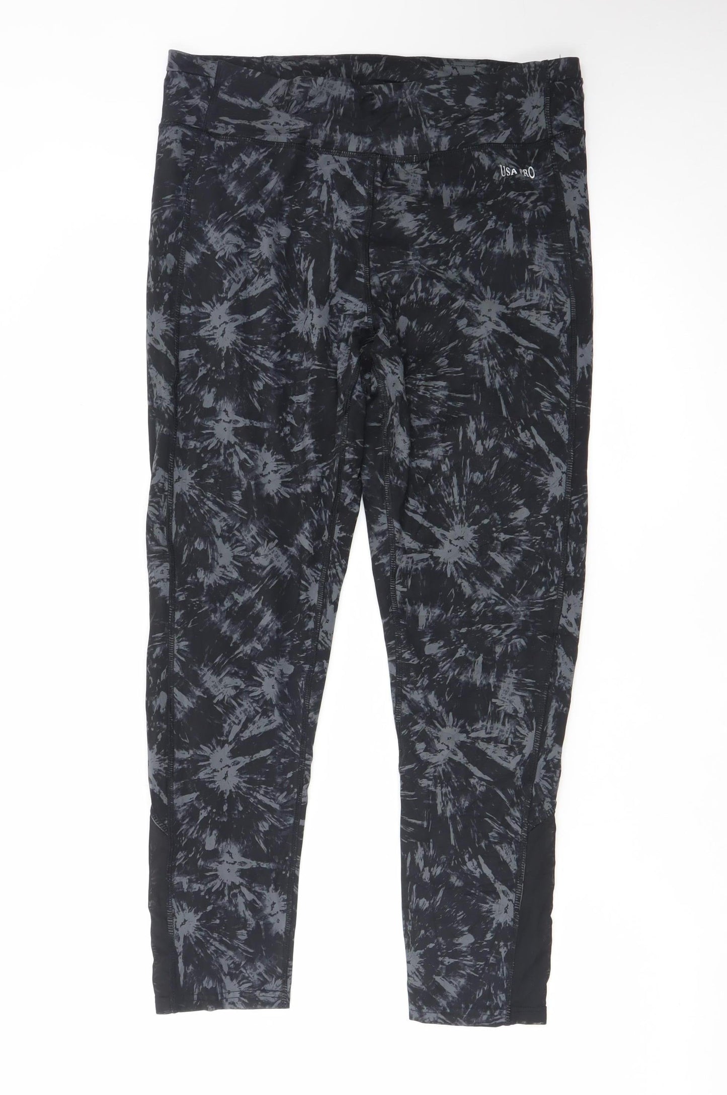 USA Pro Women's Black Tie Dye Ankle Leggings Size 14
