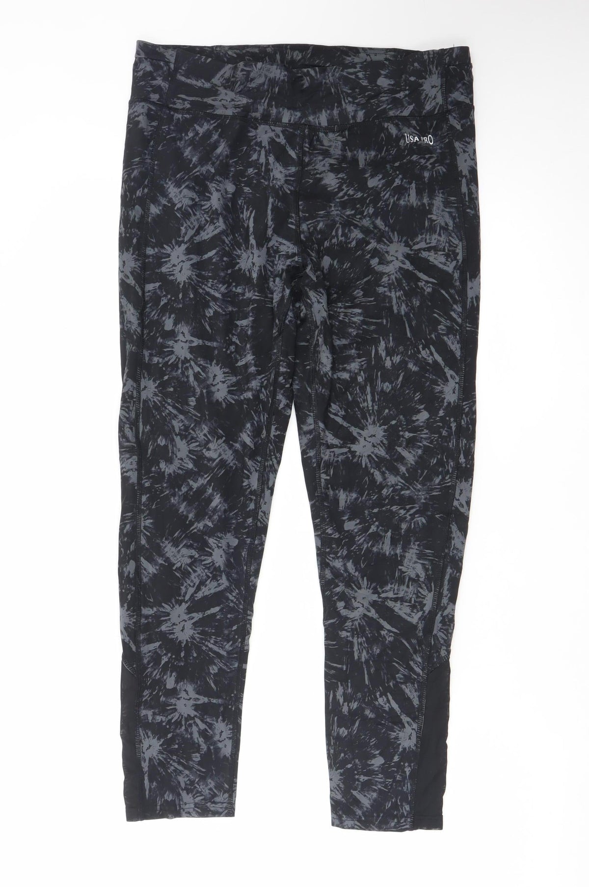 USA Pro Women's Black Tie Dye Ankle Leggings Size 14