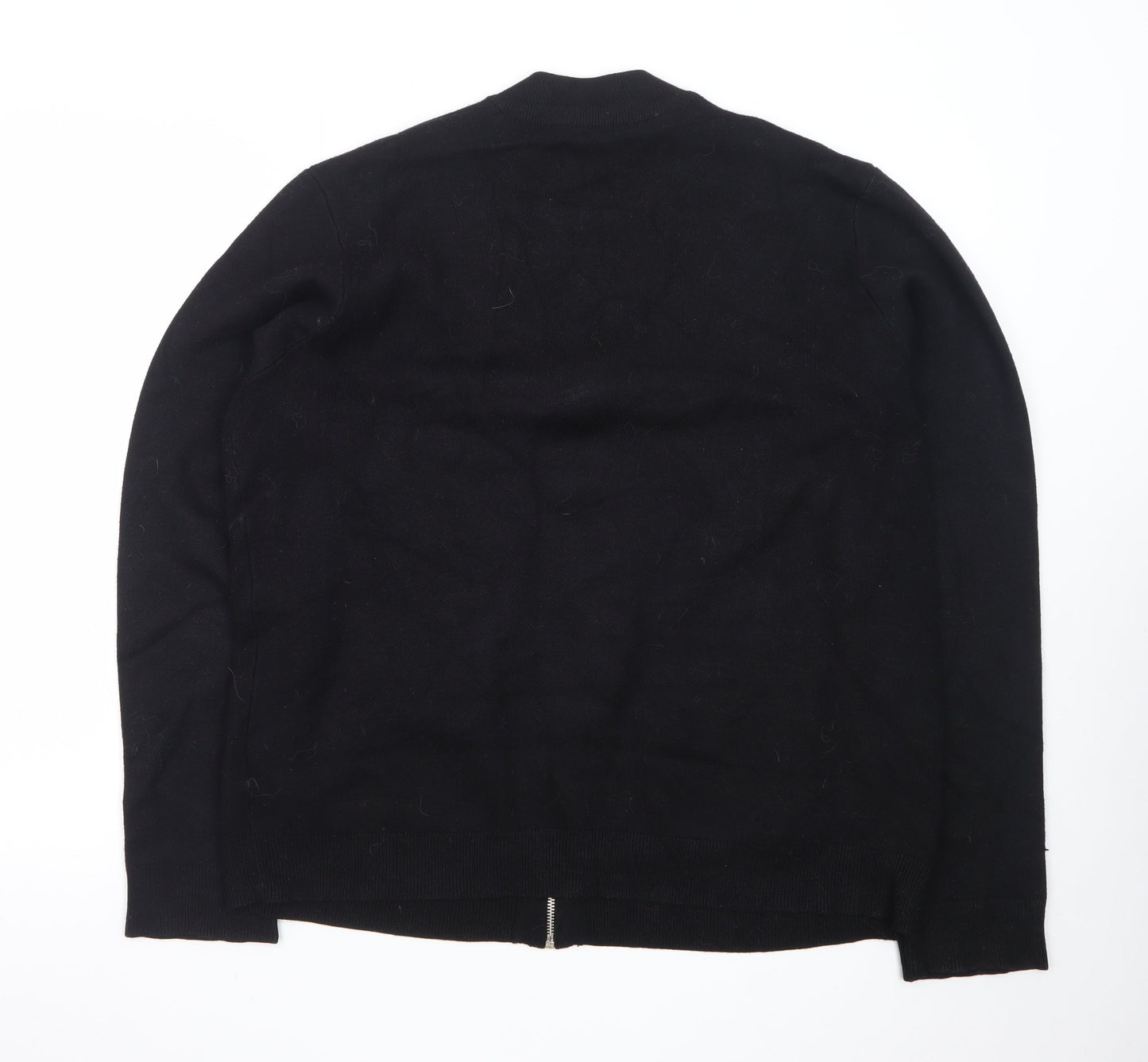 Threadbare Men's Black Full Zip Cotton Knit Jumper L