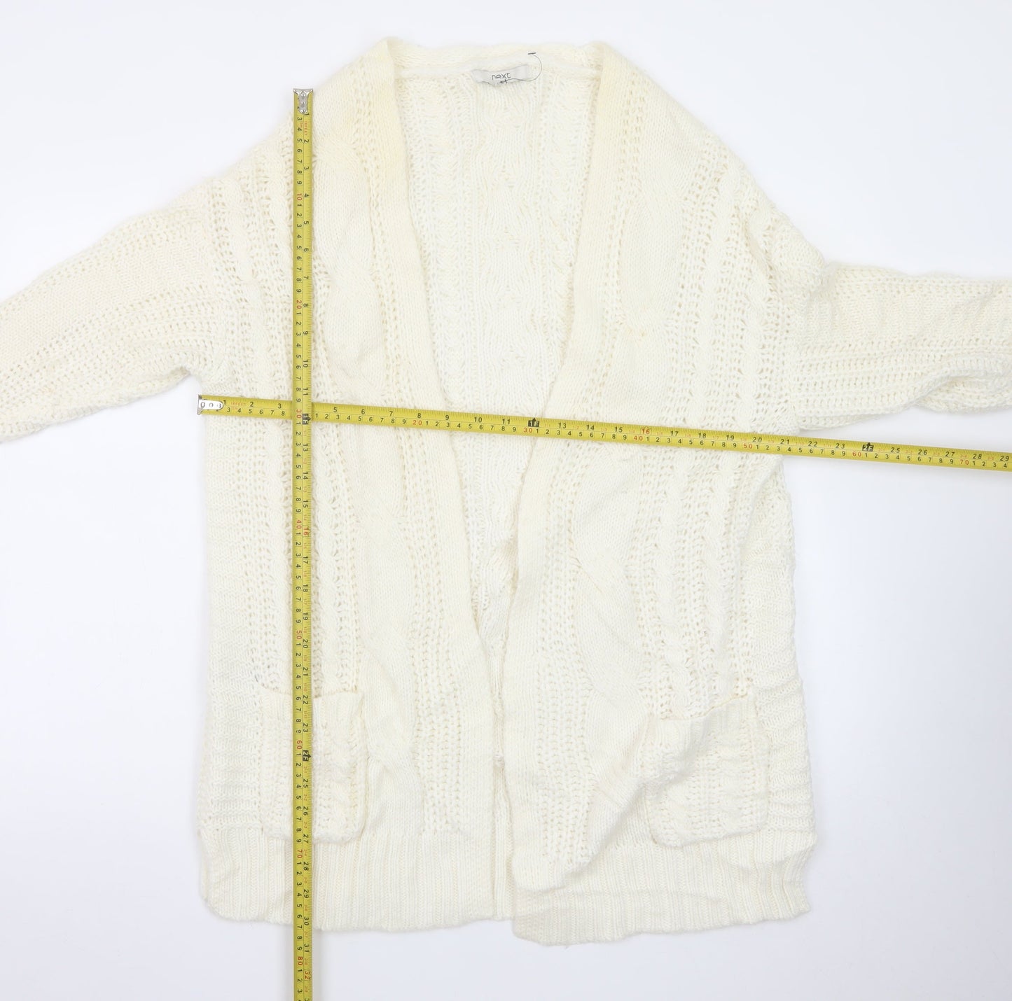 Next Women’s Ivory Cable Knit Long Sleeve Cardigan Size S