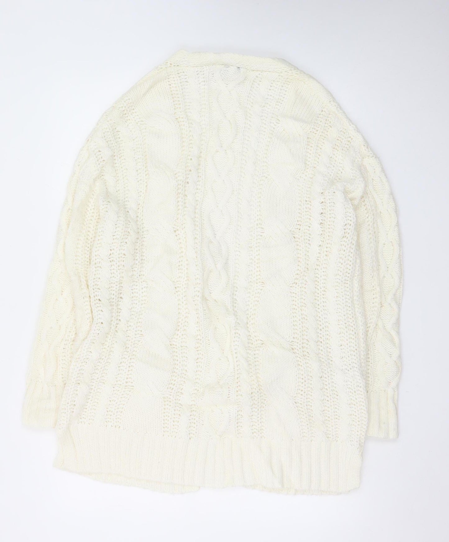 Next Women’s Ivory Cable Knit Long Sleeve Cardigan Size S