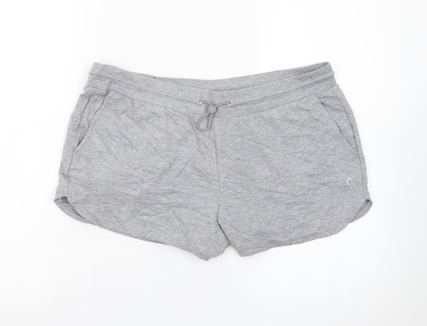 Marks and Spencer Women Grey Jersey Drawstring Shorts Size 14