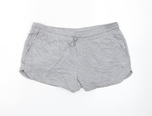 Marks and Spencer Women Grey Jersey Drawstring Shorts Size 14