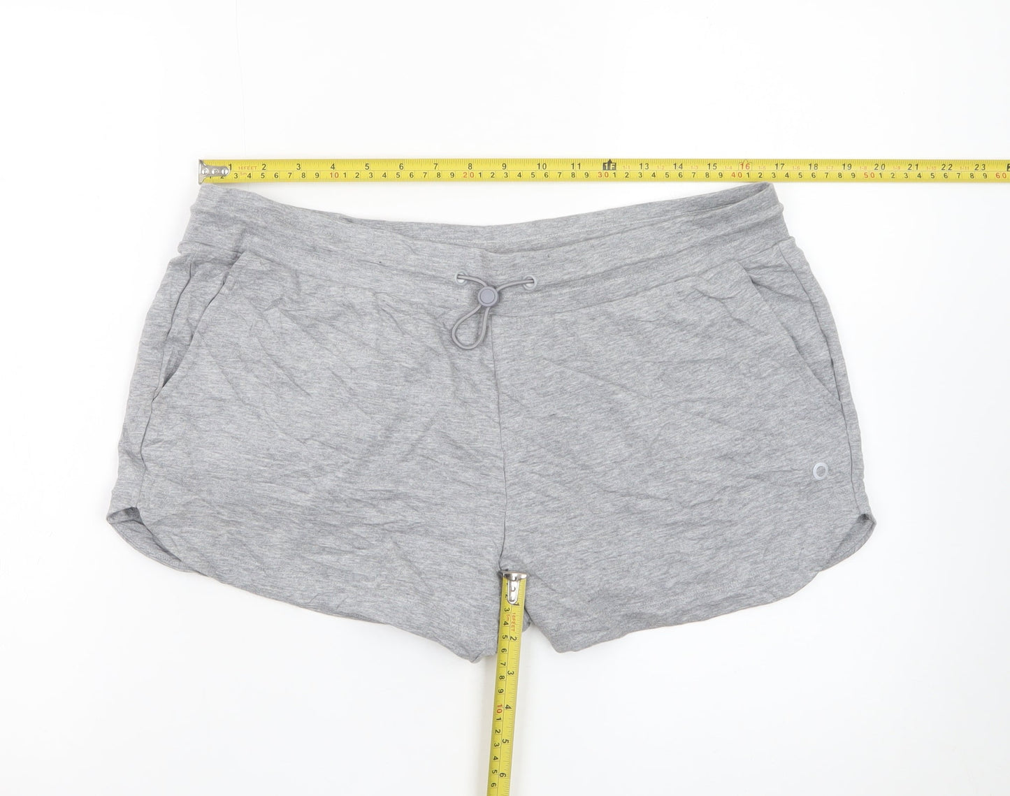 Marks and Spencer Women Grey Jersey Drawstring Shorts Size 14