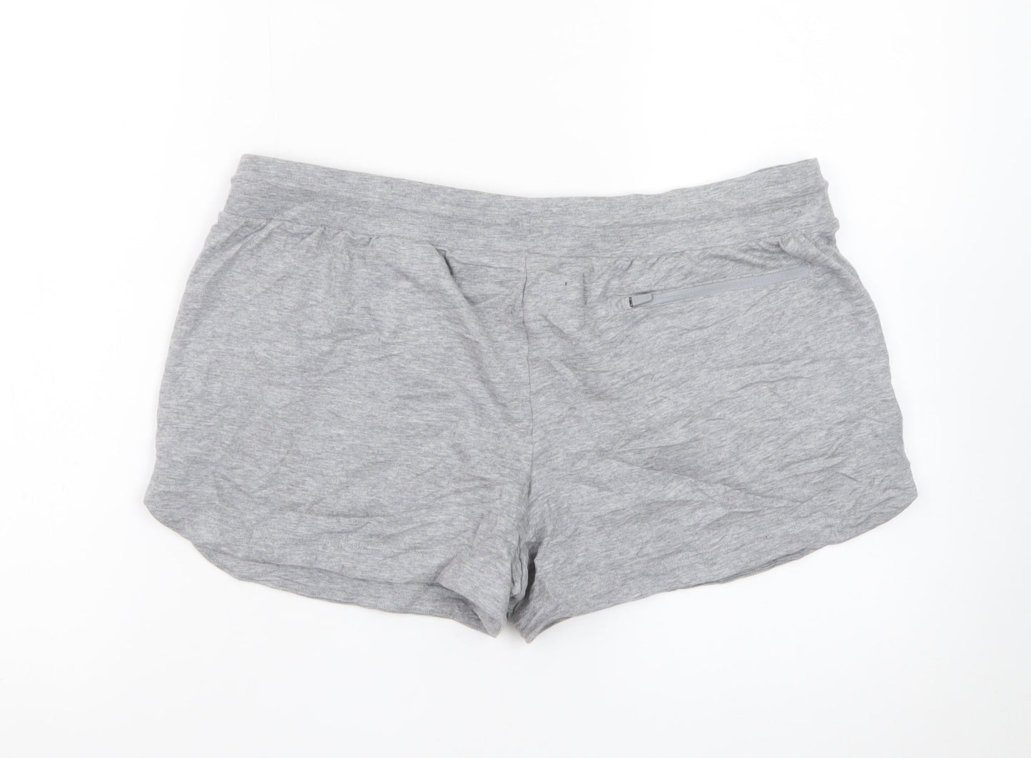 Marks and Spencer Women Grey Jersey Drawstring Shorts Size 14