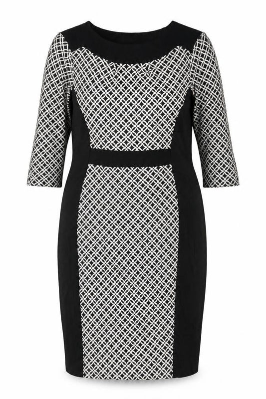 Marks & Spencer Per Una Women’s Black Geometric Bodycon Dress Size 18