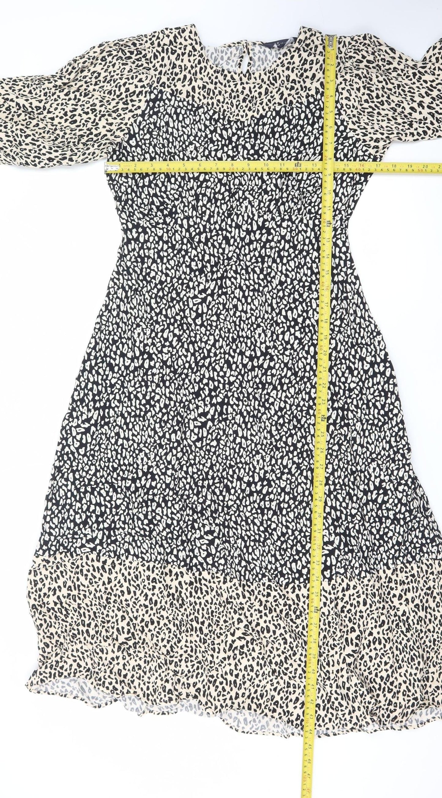 Marks and Spencer Women's Multicoloured Animal Print Midi Dress Size 10