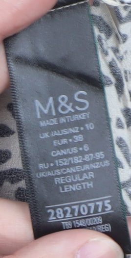 Marks and Spencer Women's Multicoloured Animal Print Midi Dress Size 10