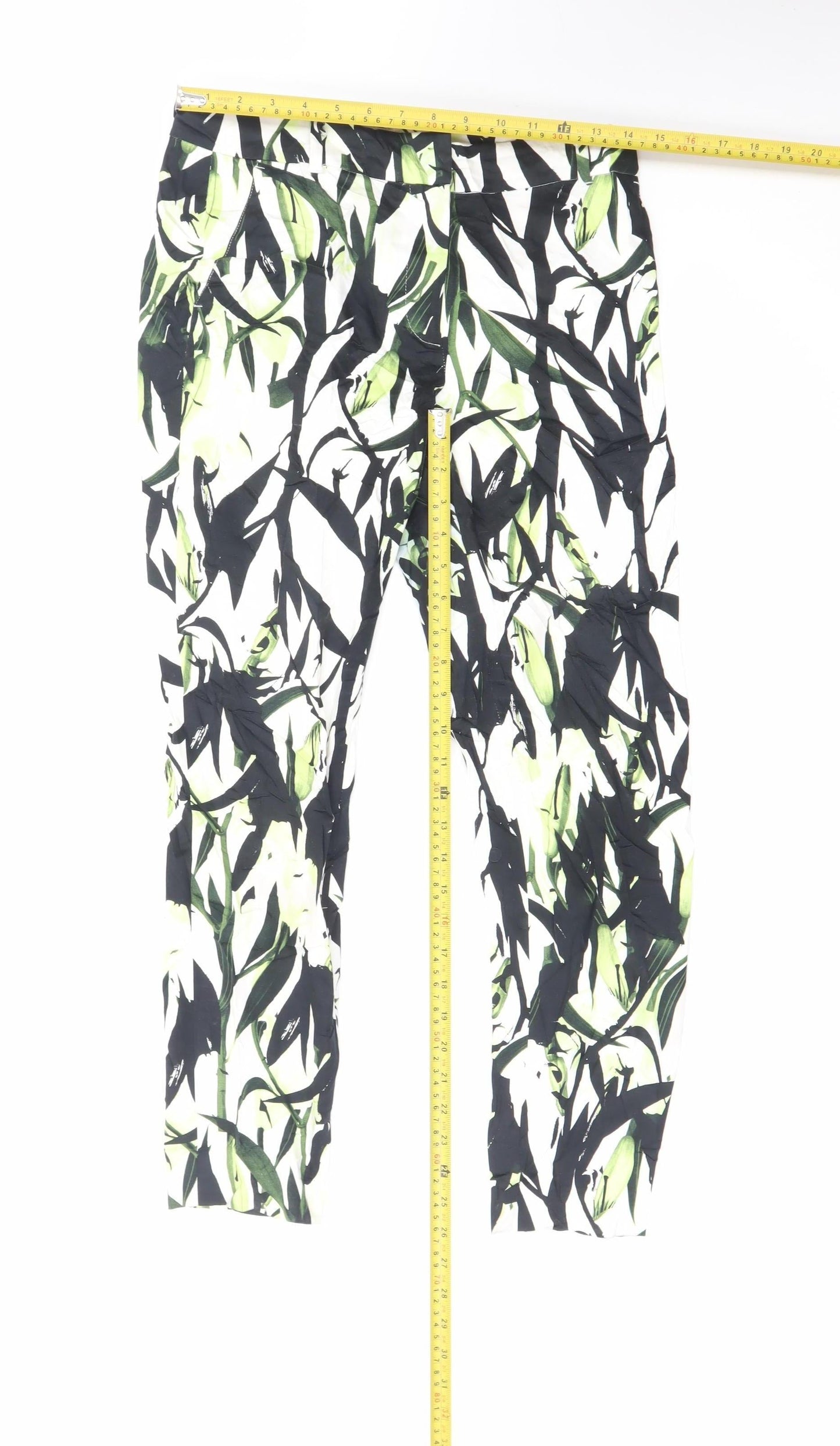 Reiss Women’s Multicoloured Floral Cropped Slim Trousers Size 8