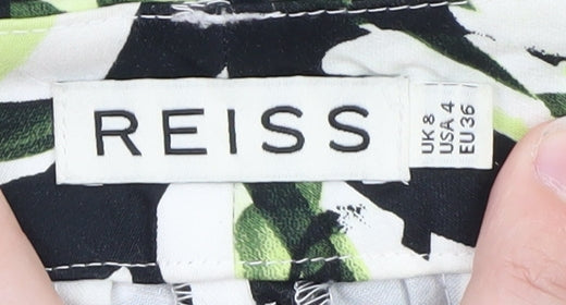 Reiss Women’s Multicoloured Floral Cropped Slim Trousers Size 8