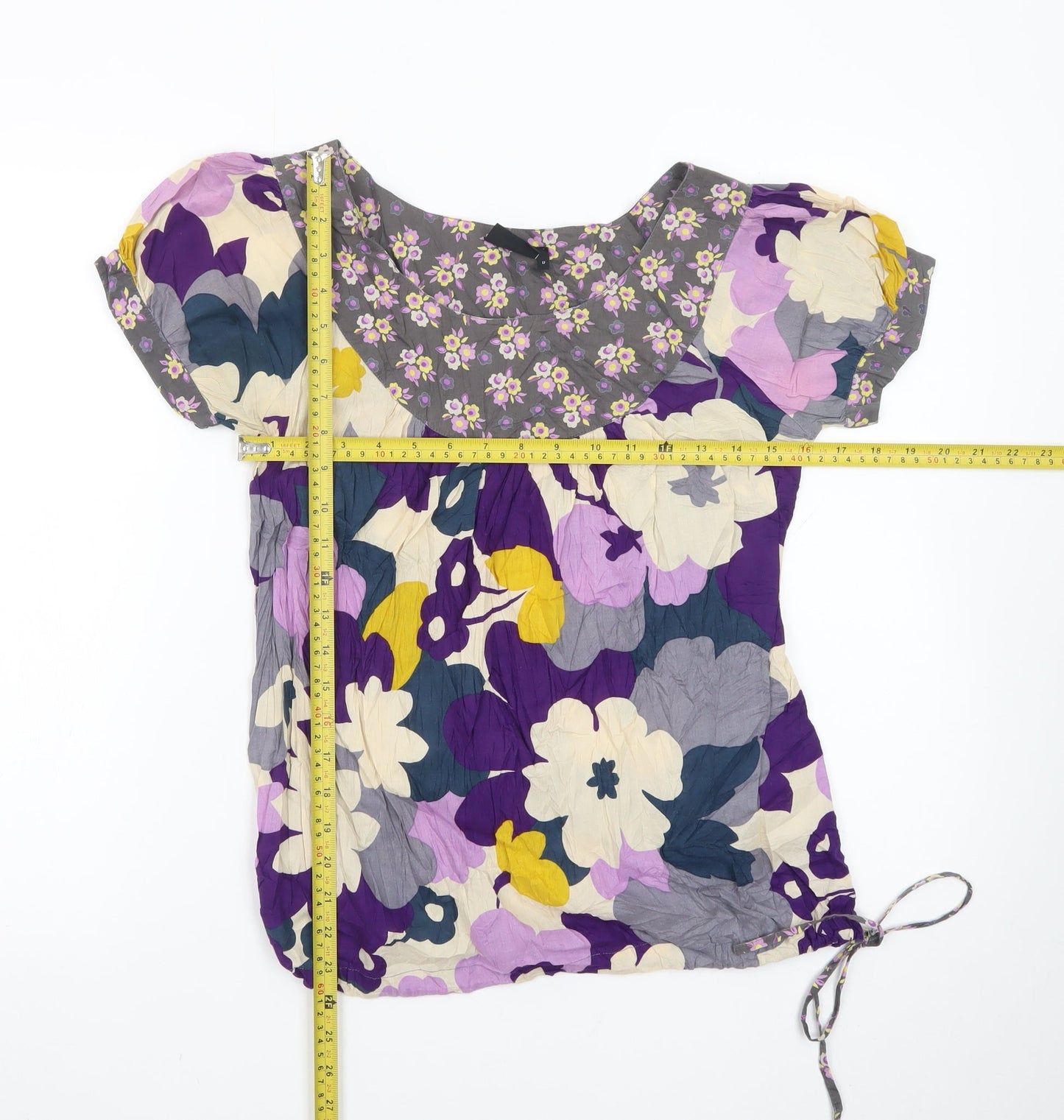 Next Women’s Multicoloured Floral Cotton Tunic Blouse Size 12