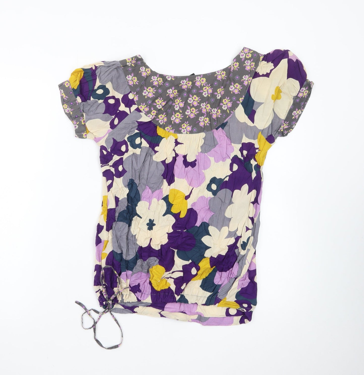 Next Women’s Multicoloured Floral Cotton Tunic Blouse Size 12