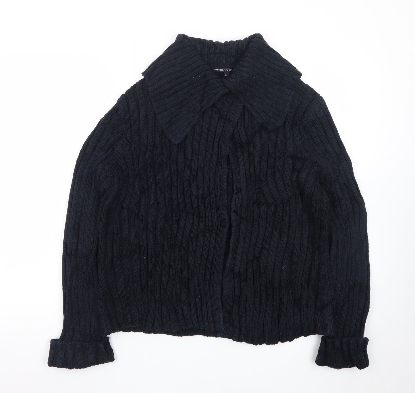 Marks and Spencer Womens Black Wool Blend Collared Cardigan XL