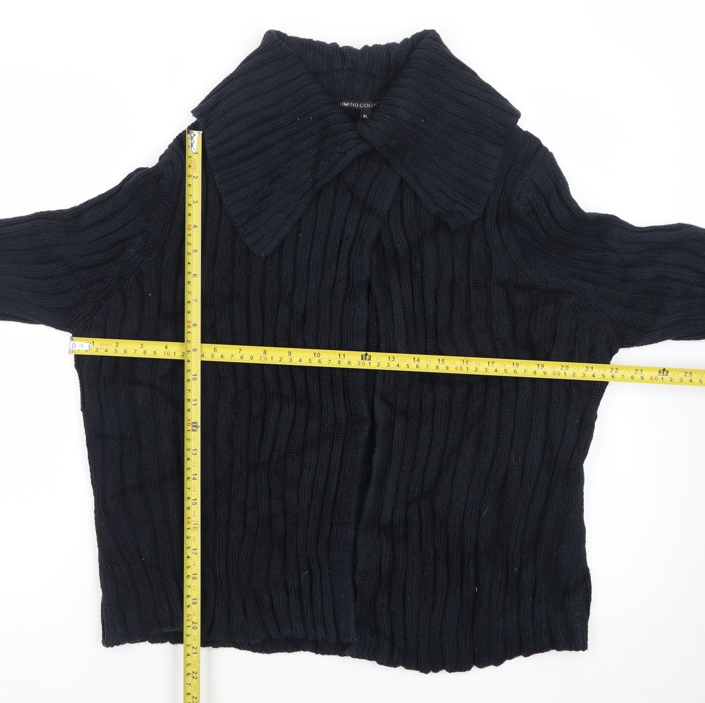 Marks and Spencer Womens Black Wool Blend Collared Cardigan XL